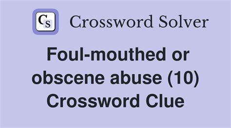 obscenity crossword clue|another word for obscenity.